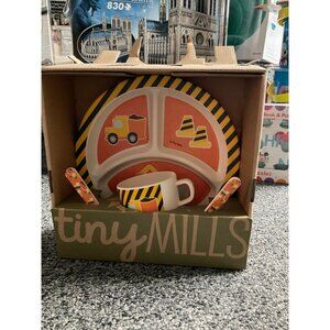 Construction-Themed 5-Piece Eco-Friendly Dinnerware Set For Kids Tiny Mills Plan